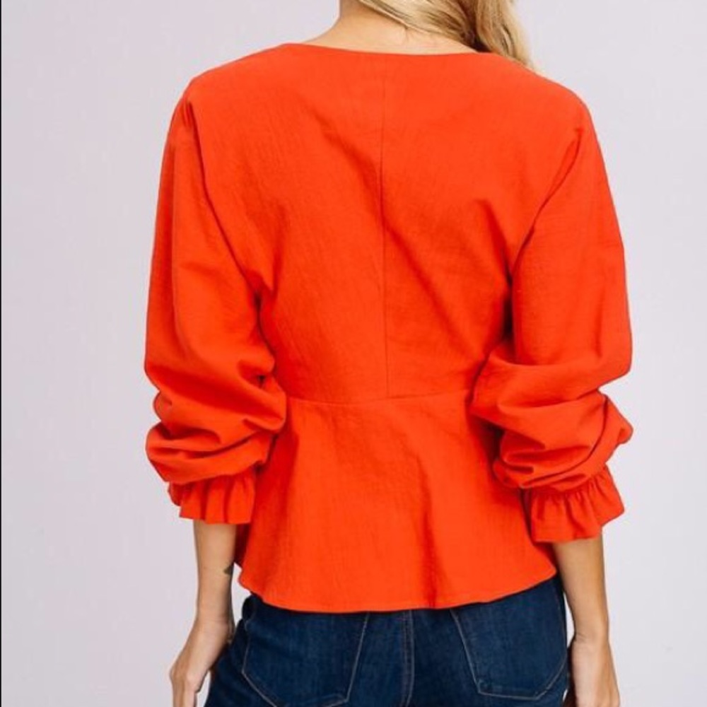 LAST 1 💕 Red V-Neck Top - Picture 4 of 4